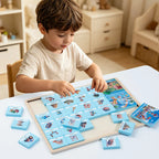 Montessori Wooden Scene Matching Game - Educational Sorting Puzzle