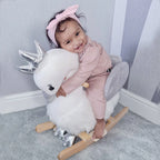 Plush Animal Rocking Chair Ride-on Toy for Toddlers with Music