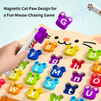 Wooden Cat Magnetic Alphabet Puzzle - Montessori Educational Toy