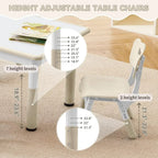 Kids Adjustable Study Table & Chair Set | Burlywood Graffiti Desk