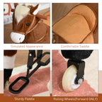 Plush Riding Unicorn Toy - Mechanical Pedal Ride-On for Kids Ages 3-6