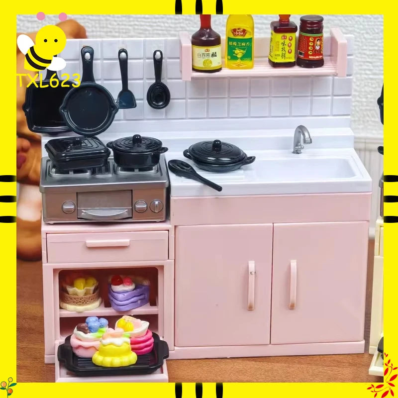 Miniature Dollhouse Kitchen Stove Set - Simulation Play Home Toy