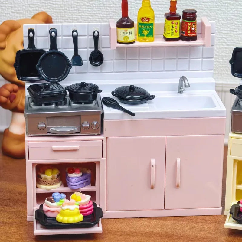 Mini Toy Stove Kitchen Simulation Set for Dollhouse Play
