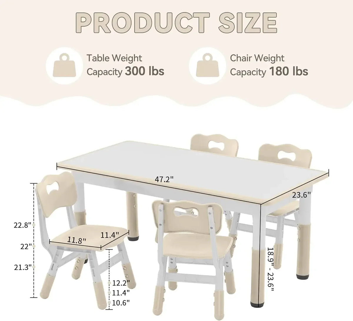 Kids Adjustable Study Table & Chair Set | Burlywood Graffiti Desk