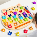 Wooden Cat Magnetic ABC Alphabet Puzzle - Montessori Educational Toy