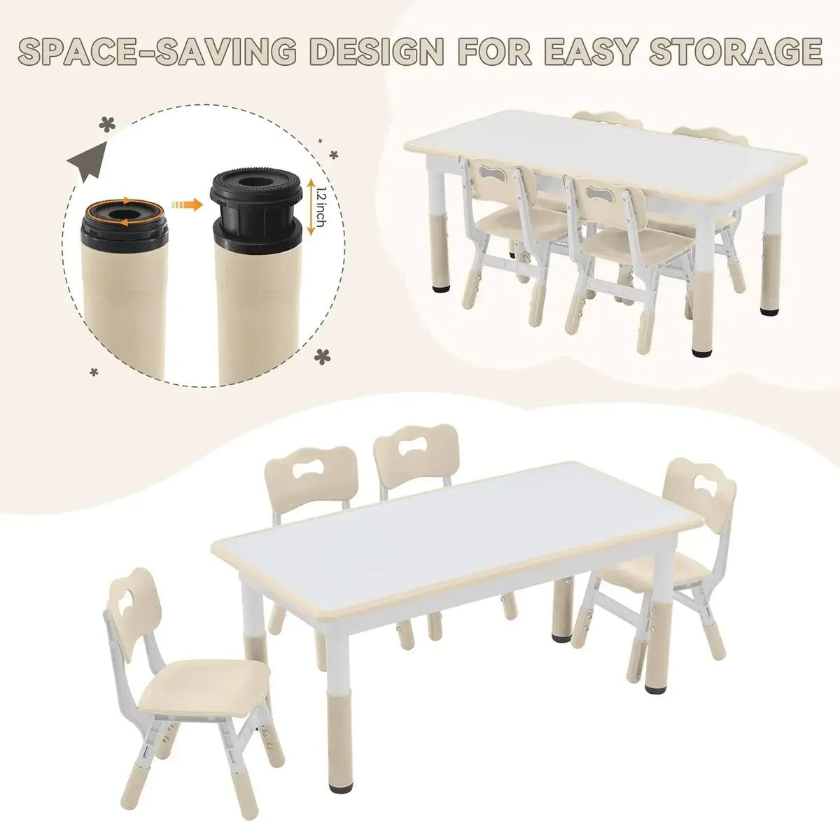 Kids Adjustable Study Table & Chair Set | Burlywood Graffiti Desk