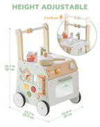 Wooden Baby Push Walker - Montessori Activity Toy for Toddlers