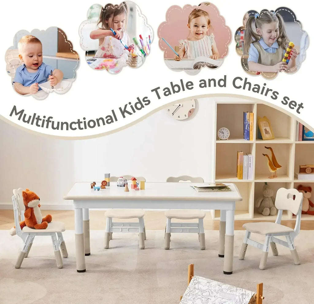 Kids Adjustable Study Table & Chair Set | Burlywood Graffiti Desk