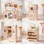 Wooden Kids Corner Kitchen Playset for Pretend Play