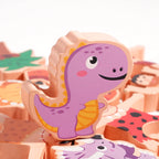 Wooden Dinosaur Stacking Blocks - Montessori Balance Game for Kids