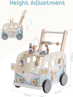 Wooden Baby Walker Activity Center -  Push Toy