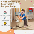 Plush Lion Rocking Horse with Sound for Toddlers 18-36 Months
