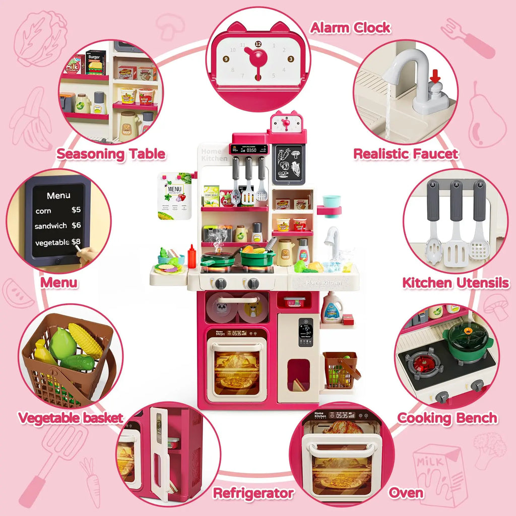 Kids Kitchen Playset with Lights & Sound - Educational Cooking Toy