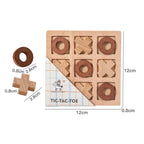 Montessori Wooden Tic Tac Toe Game - Educational XO Chess Puzzle Toy