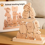 Montessori Wooden Animal Stacking Blocks - Safari Educational Toy