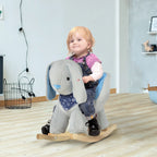 Plush Animal Rocking Chair Ride-on Toy for Toddlers with Music