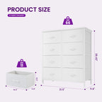8-Drawer Fabric Dresser Organizer with Steel Frame for Bedroom & Nursery