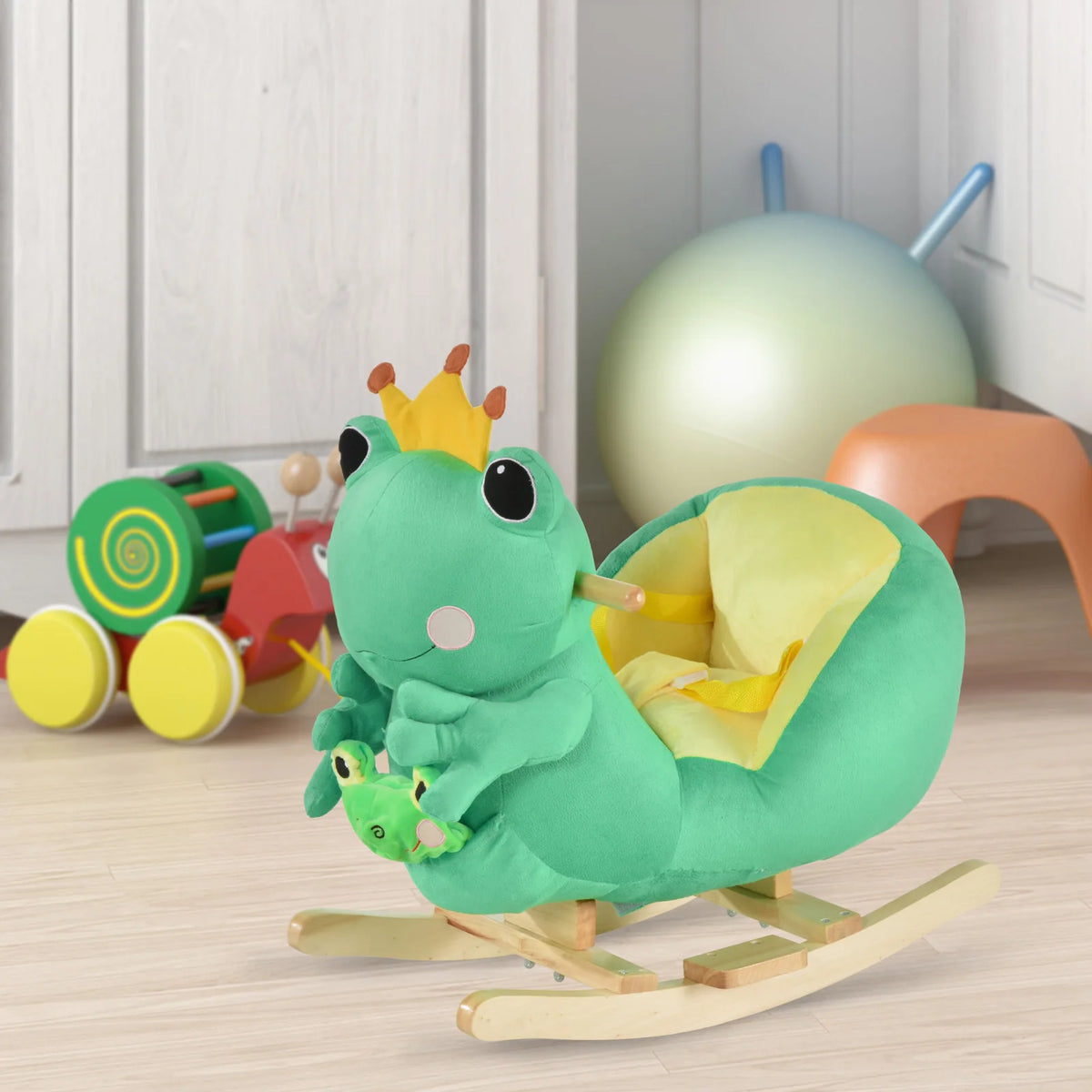 Plush Animal Rocking Chair Ride-on Toy for Toddlers with Music