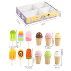 Montessori Wooden Ice Cream Counter Playset for Kids Pretend Play
