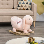 Plush Bunny Rocking Horse | Pink Toddler Rocker with Sound
