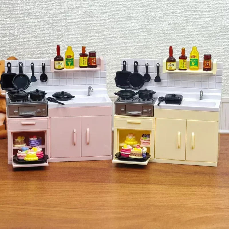 Miniature Dollhouse Kitchen Stove Set - Simulation Play Home Toy