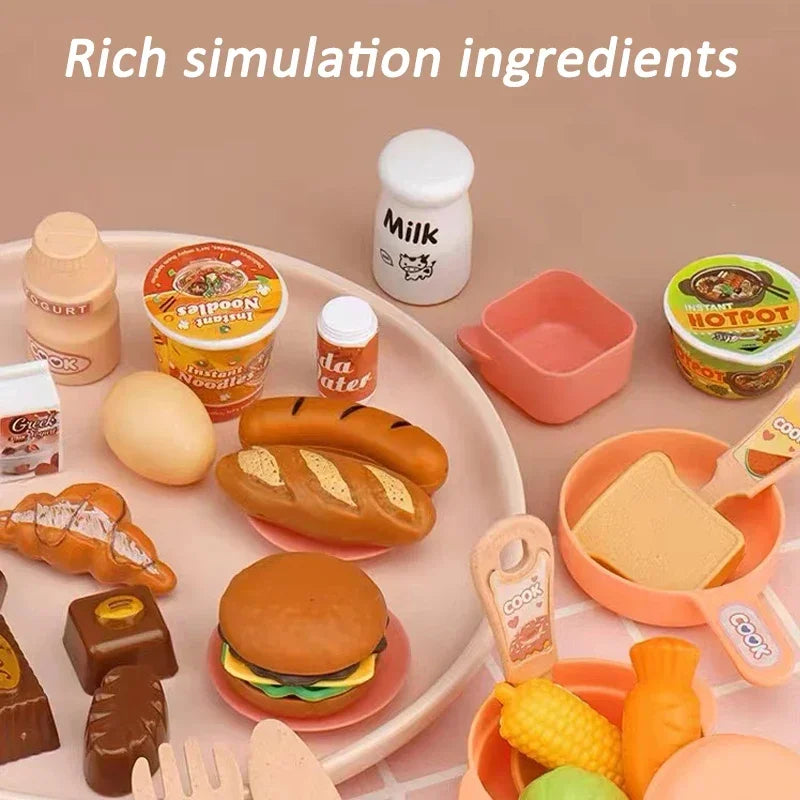 Kids Kitchen Playset with Light, Sound & Spray Effects
