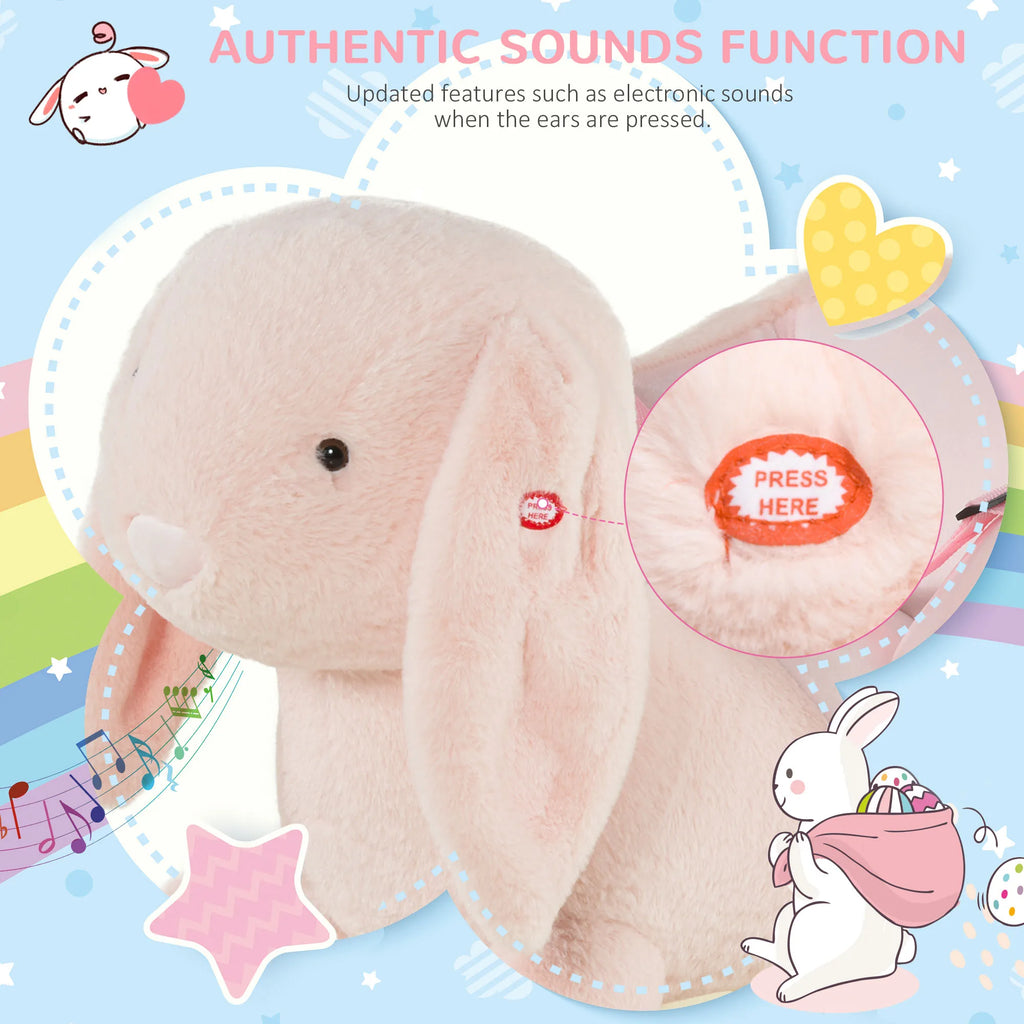 Plush Bunny Rocking Horse | Pink Toddler Rocker with Sound