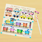 Montessori Wooden Magnetic Fishing & Matching Puzzle for Toddlers
