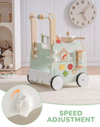 Wooden Baby Push Walker - Montessori Activity Toy for Toddlers