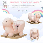 Plush Bunny Rocking Horse | Pink Toddler Rocker with Sound