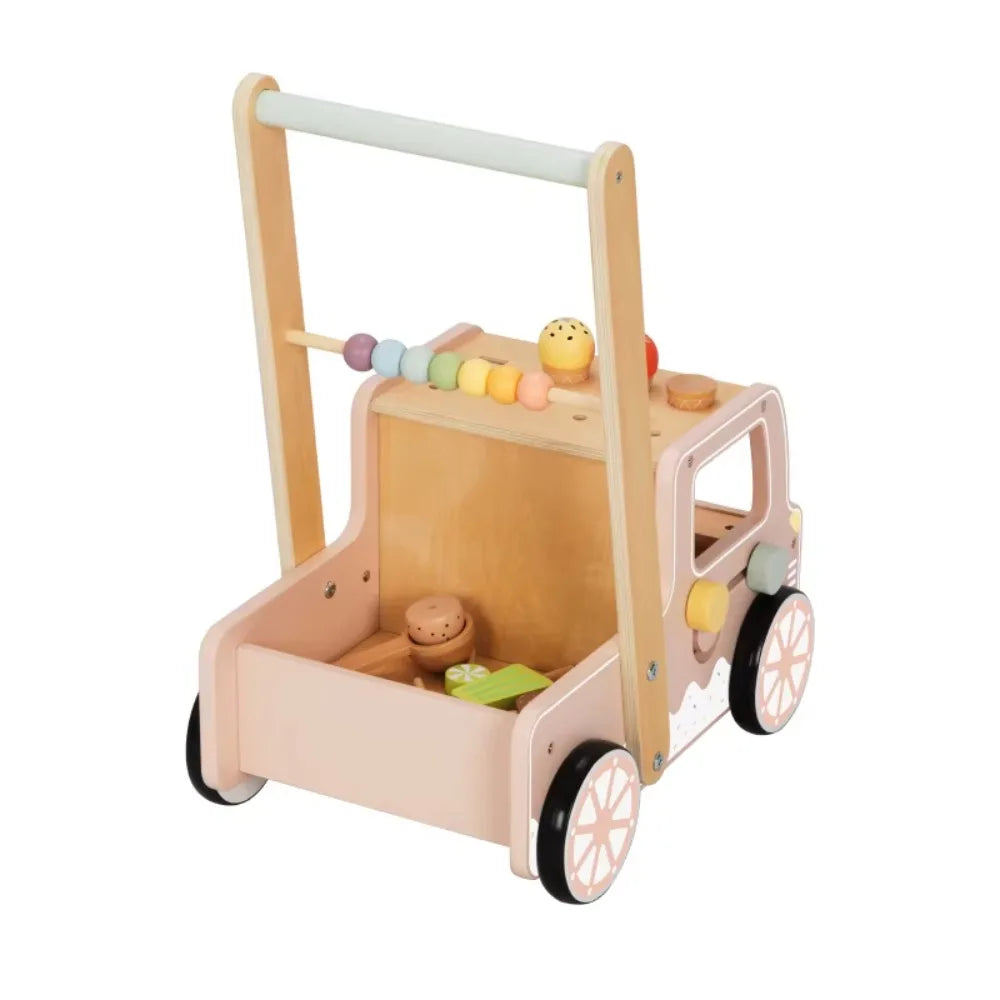 Wooden Ice Cream Truck Baby Walker & Activity Center for Toddlers