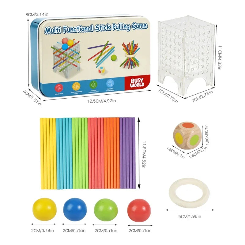 Montessori Wooden Counting Sticks Game - Sensory Learning Toy