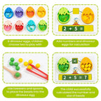 Montessori Dinosaur Bead Counting Game - Wooden Math & Fine Motor Toy