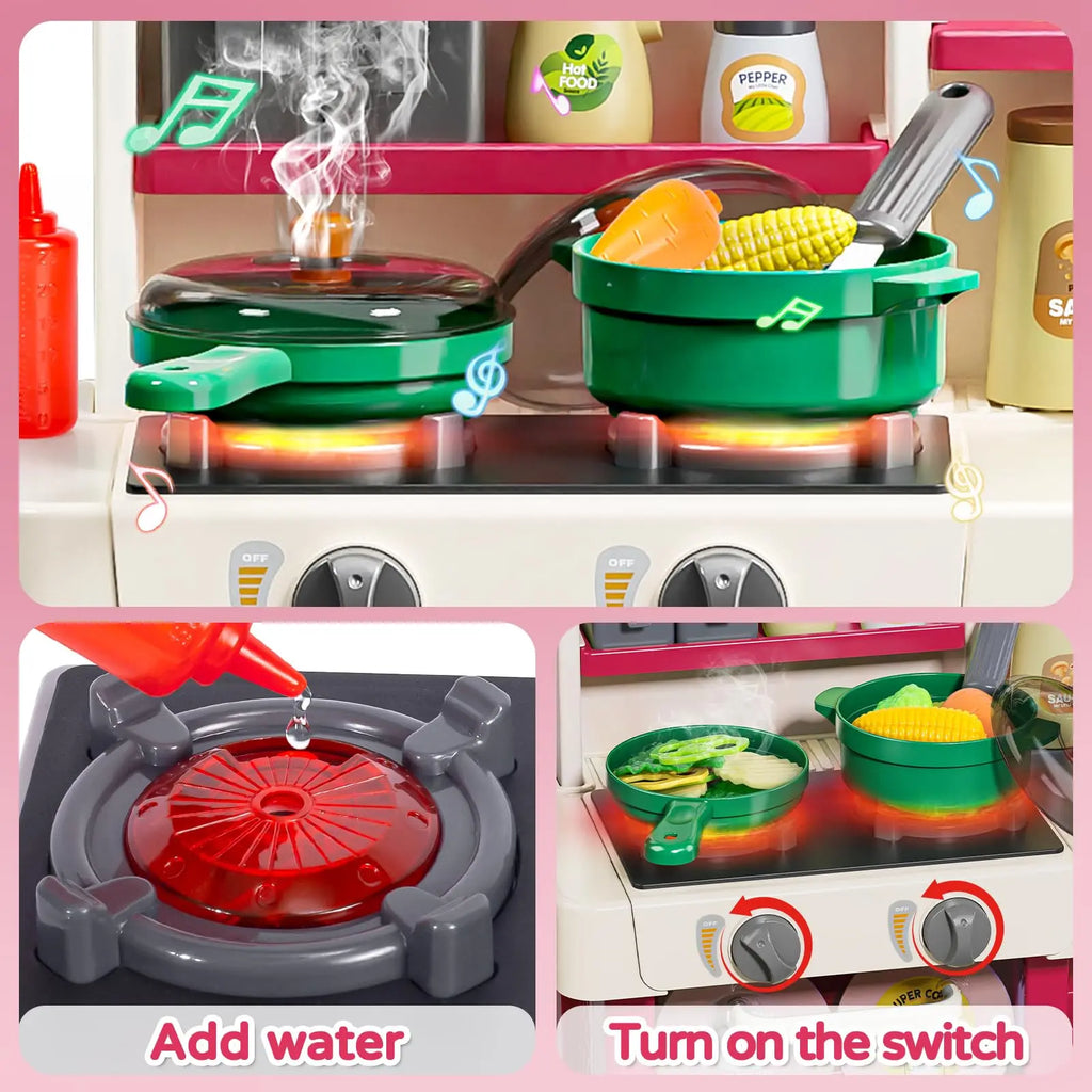 Kids Kitchen Playset with Lights & Sound - Educational Cooking Toy