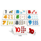 Montessori Wooden Number Matching Puzzle - Early Learning Math Toy