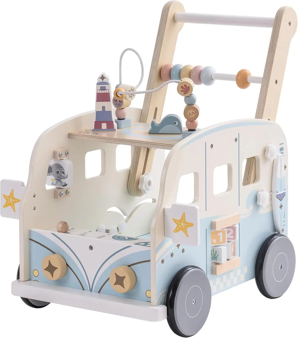 Wooden Baby Walker Activity Center -  Push Toy