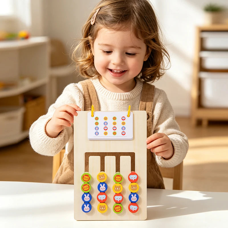 Montessori Wooden Color Matching Logic Game for Early Education