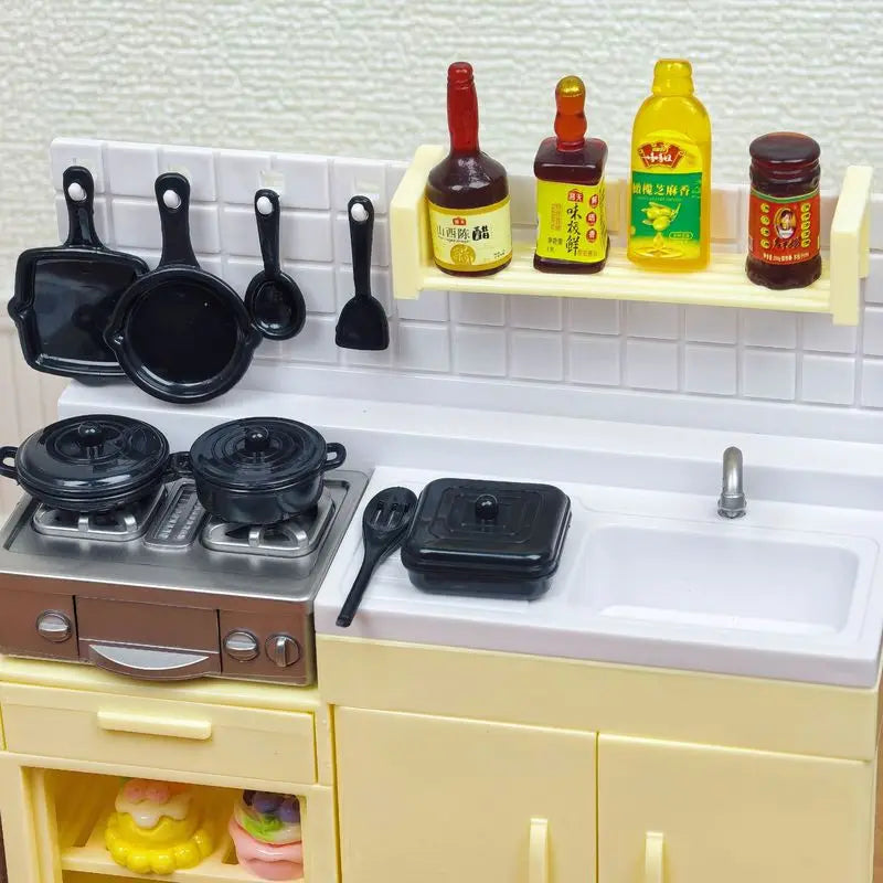 Mini Toy Stove Kitchen Simulation Set for Dollhouse Play