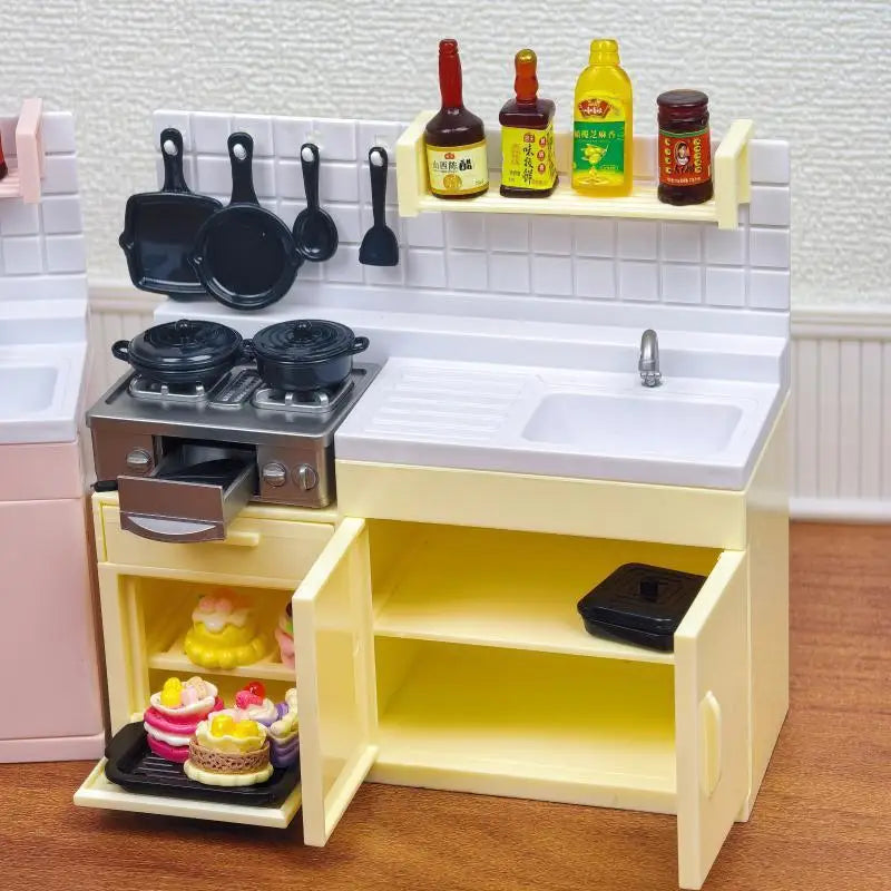 Miniature Dollhouse Kitchen Stove Set - Simulation Play Home Toy