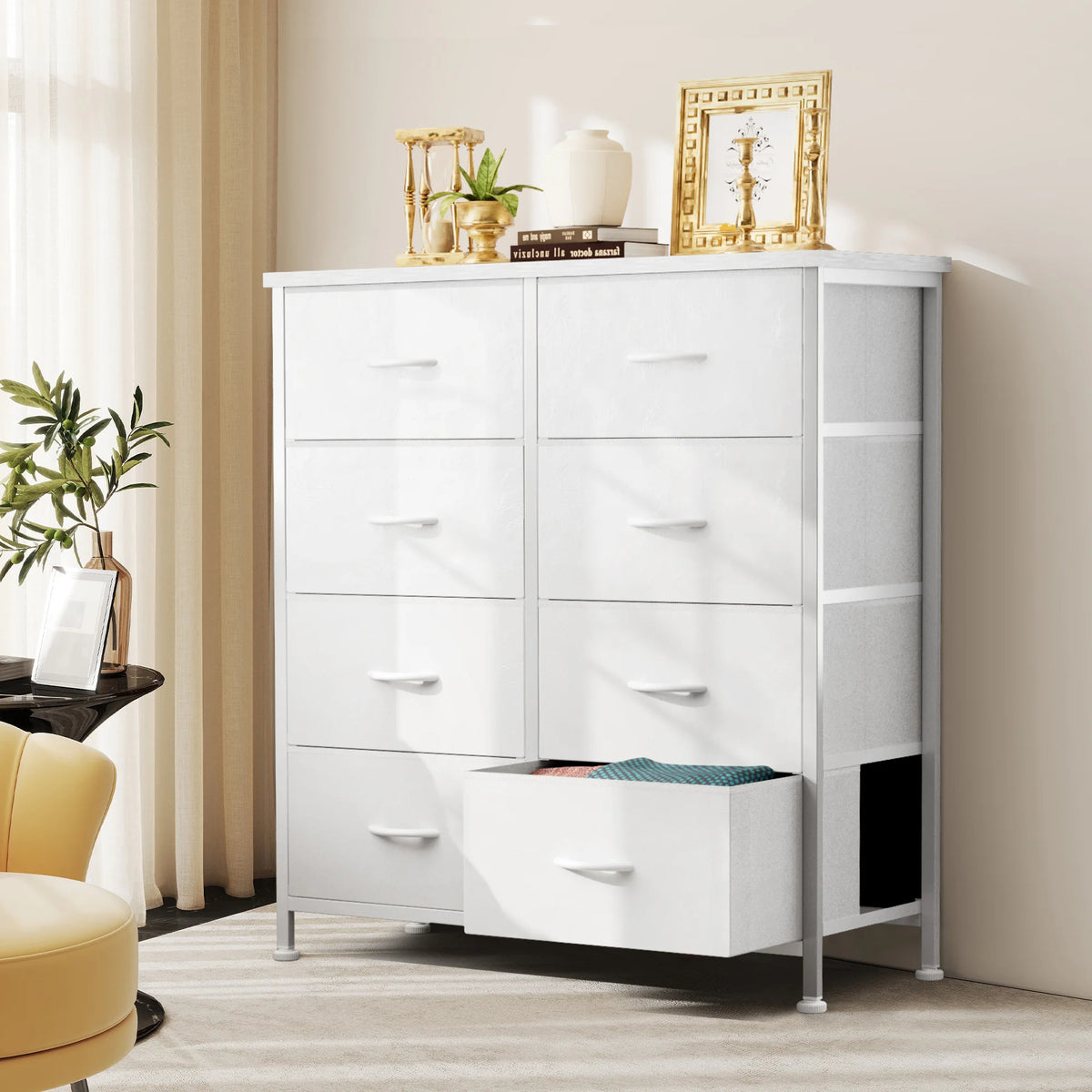 8-Drawer Fabric Dresser Organizer with Steel Frame for Bedroom & Nursery