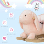 Plush Bunny Rocking Horse | Pink Toddler Rocker with Sound