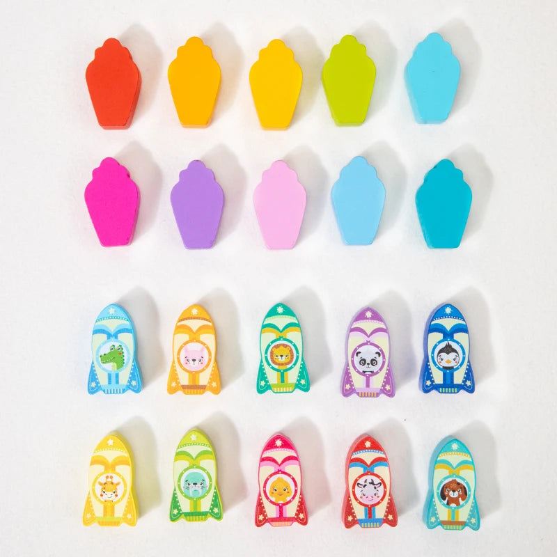 Wooden Color Matching Guessing Game for Toddlers Memory Training