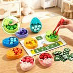 Montessori Dinosaur Bead Counting Game - Wooden Math & Fine Motor Toy