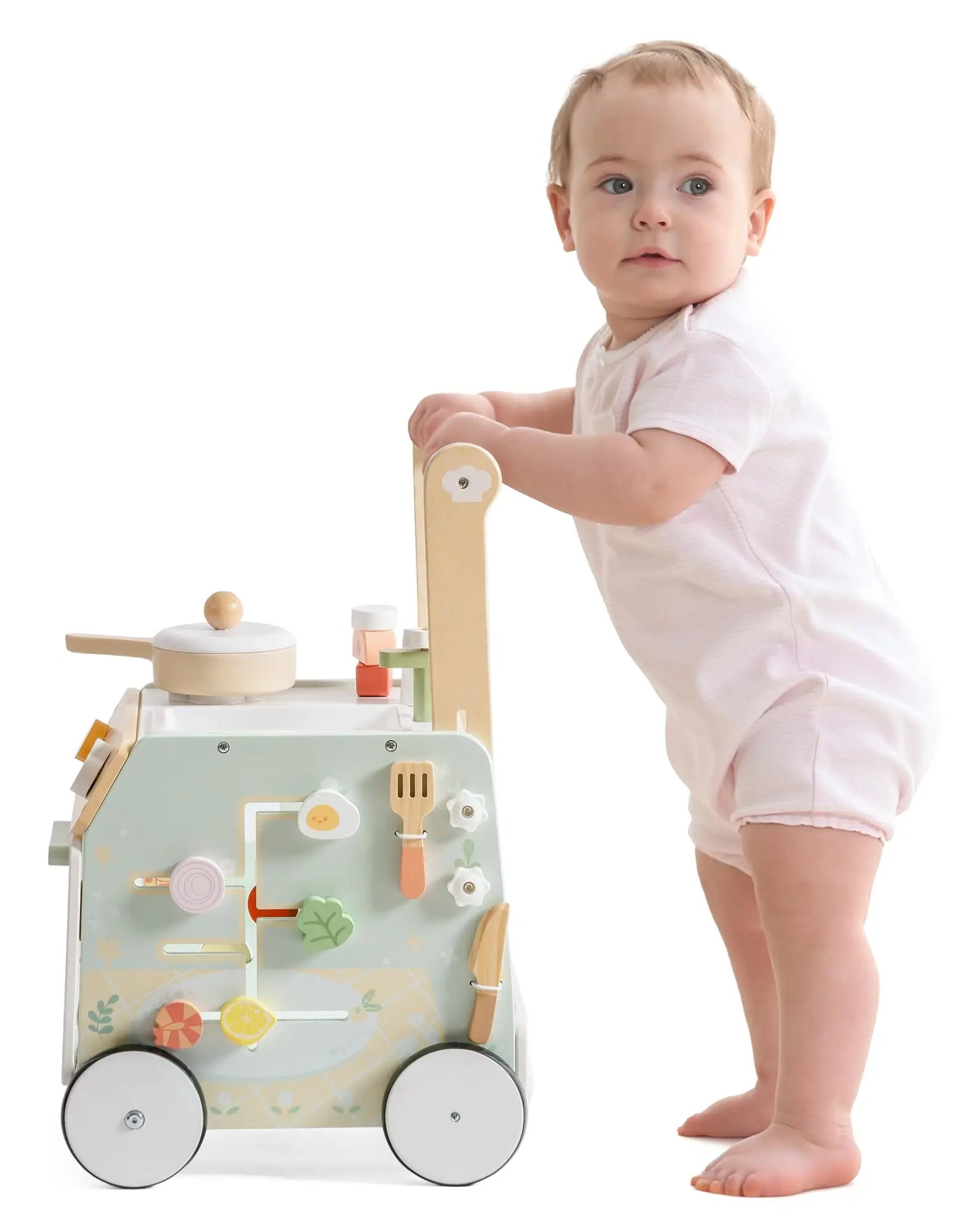 Wooden Baby Push Walker - Montessori Activity Toy for Toddlers