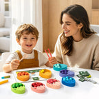 Montessori Dinosaur Bead Counting Game - Wooden Math & Fine Motor Toy