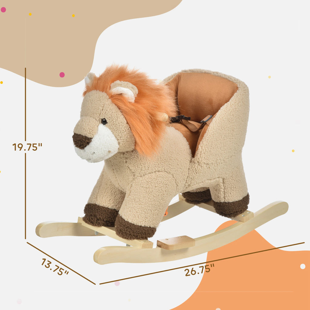 Plush Lion Rocking Horse with Sound for Toddlers 18-36 Months