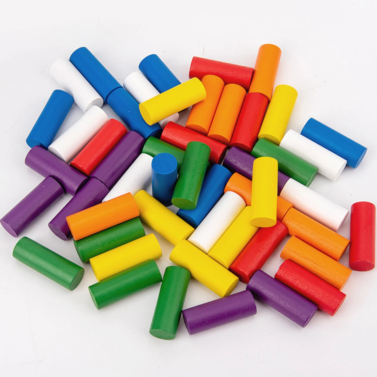 Montessori Wooden Color Sorting Cylinder Plugboard Toy