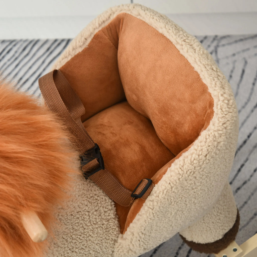 Plush Lion Rocking Horse with Sound for Toddlers 18-36 Months