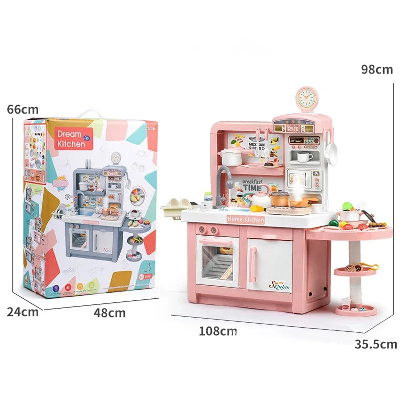 100cm Kids Kitchen Playset - Electric Induction Role Play Toy