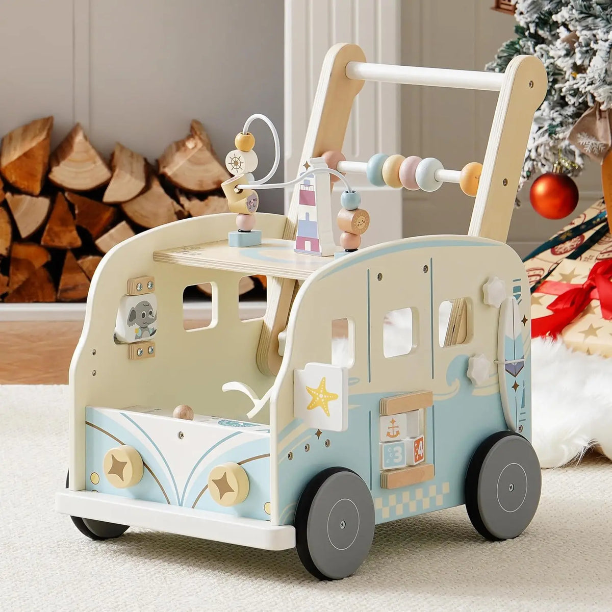 Wooden Baby Walker Activity Center -  Push Toy